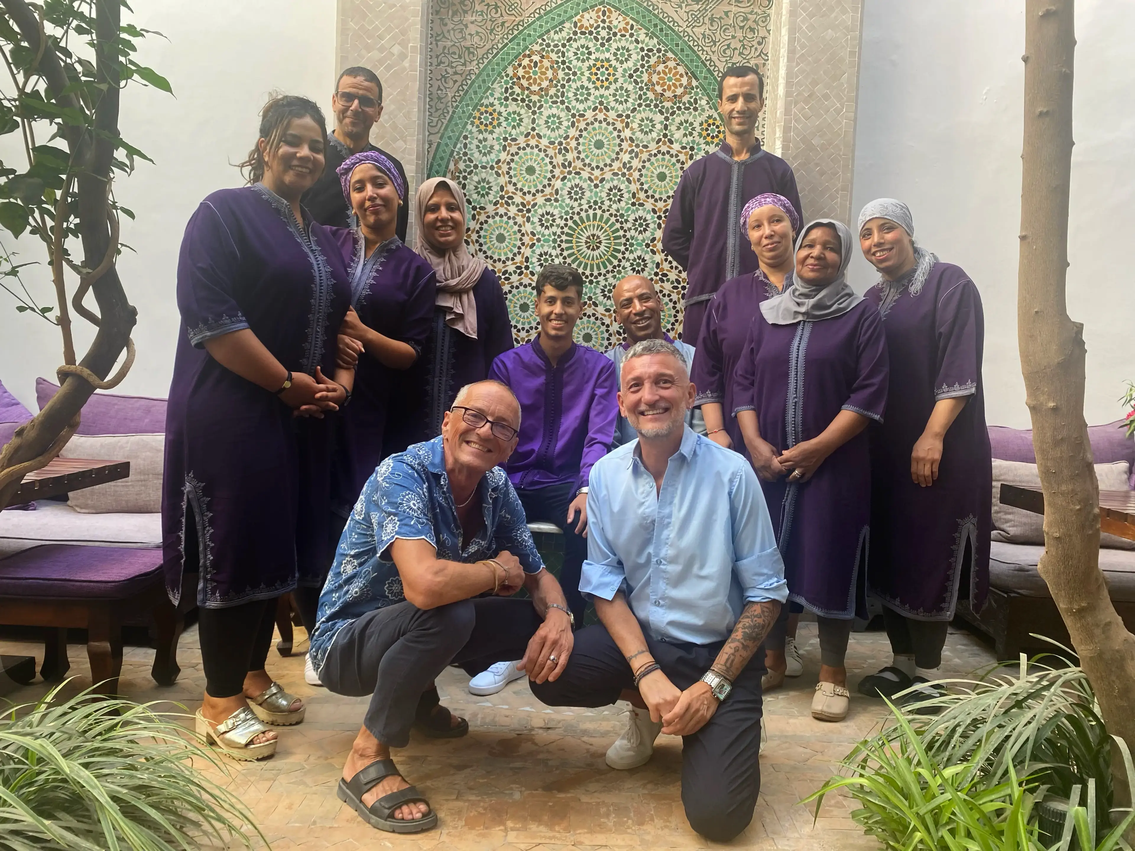 The team of the guesthouse in Marrakech, Riad Houdou