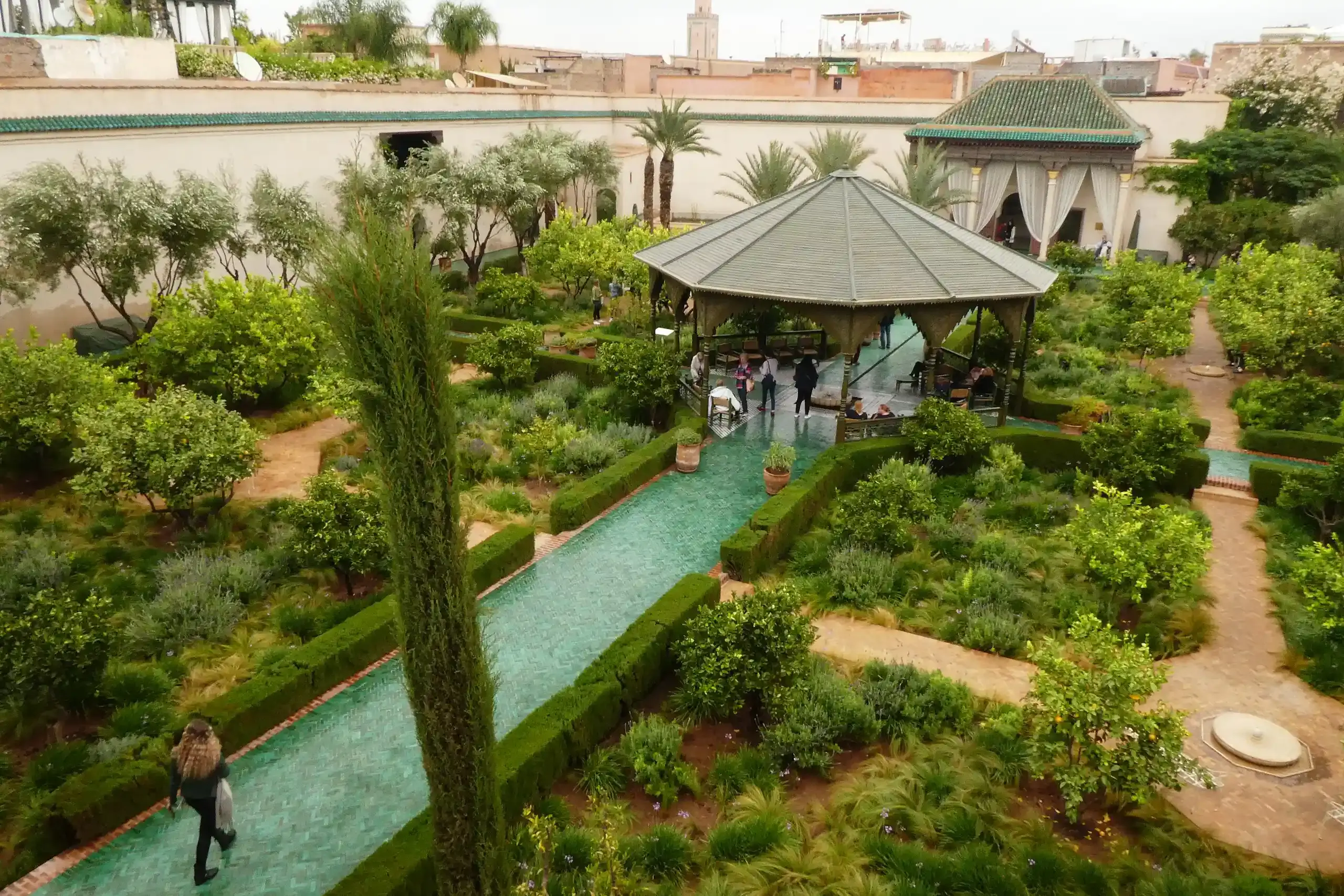 The Secret Garden of Marrakech, just a ten-minute walk from our guesthouse.